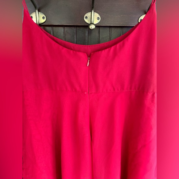 Y2K LORI ANN MONTREAL Babydoll Cherry Red Spaghetti Strap Tiered Slip Dress Sz L - Picture 12 of 15